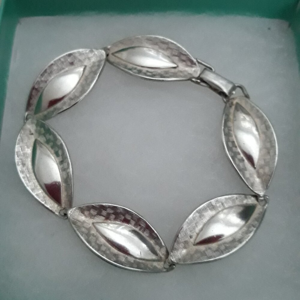 DANECRAFT Bracelet Sterling Silver Panel Link Vintage 16.8g Made in USA